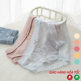 Quần lót nữ ren lưới cao cấp đính nơ phối viền co dãn thoáng khí Xuu Design QC41