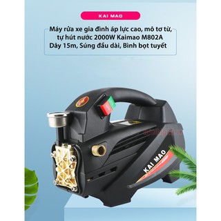 Máy rửa xe gia đình mô tơ từ Kaimao M802A , tự hút nước 2000W- TẶNG Bột rửa xe , bọt rửa và khăn lau