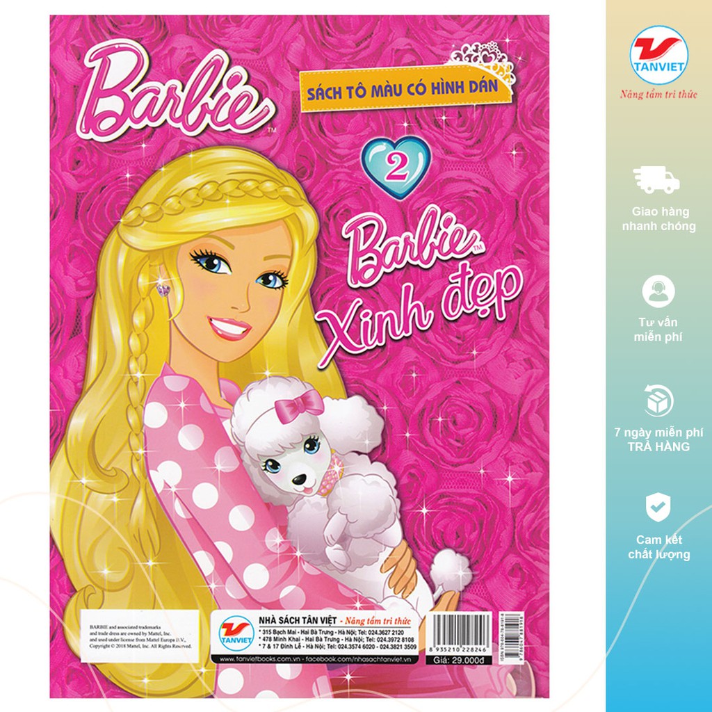 Sách Tô Màu - Barbie Xinh Đẹp 2 (Có Hình Dán)