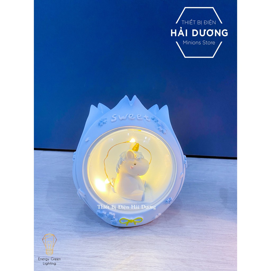 Đèn ngủ kỳ lân dễ thương W1044 - quà tặng ý nghĩa giá rẻ - trang trí căn phòng vintage - món quà cho bé ý nghĩa