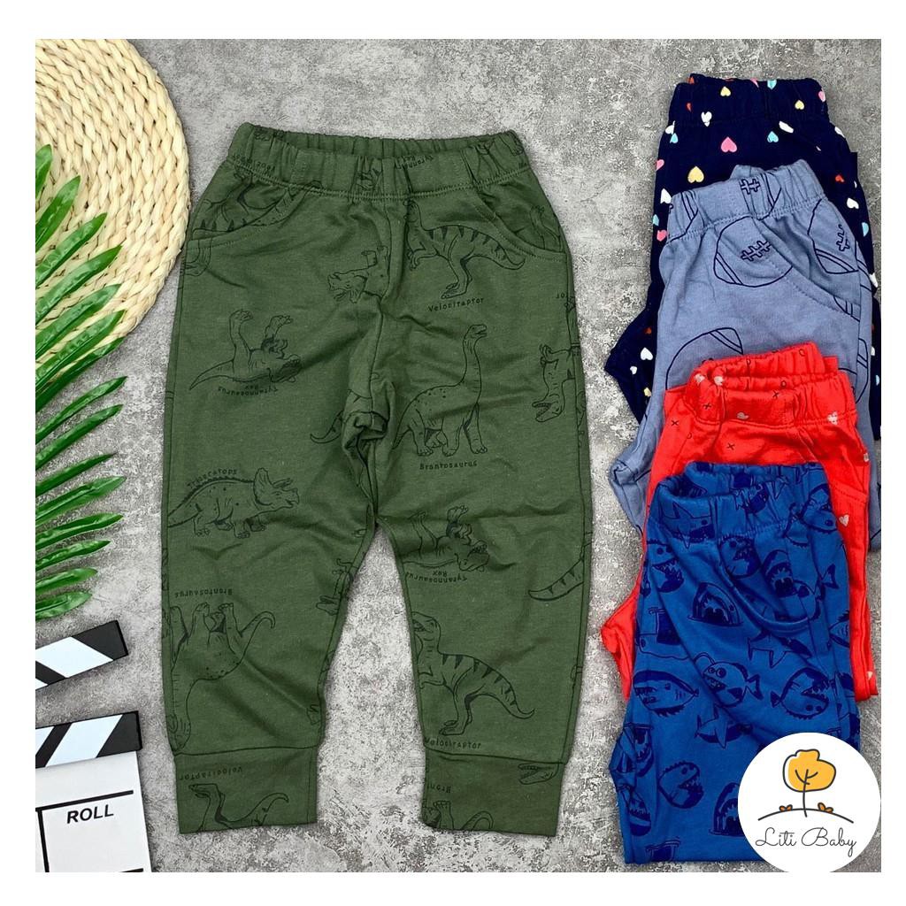 Quần nỉ da cá thu đông họa tiết bo gấu bé trai, bé gái size 1-10T, cho bạn từ 10-30kg. Chất nỉ da cá đẹp, đanh tay, ấm