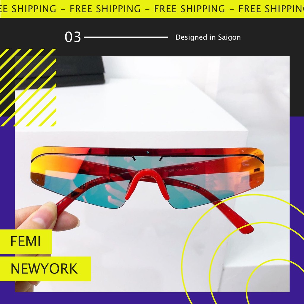 Kính thời trang Femi New York phong cách Futuristic mắt kính chống tia UV