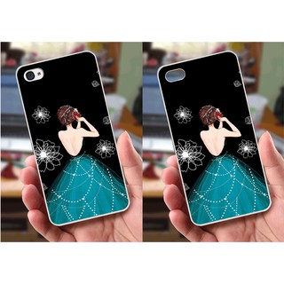 Ốp lưng iPhone 4 / 4S (dẻo viền trắng trong) - Hình Cô Gái Xinh