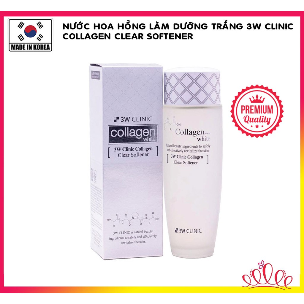 Nước Hoa Hồng Làm Trắng Da 3W Clinic Collagen Clear Softener 150ml