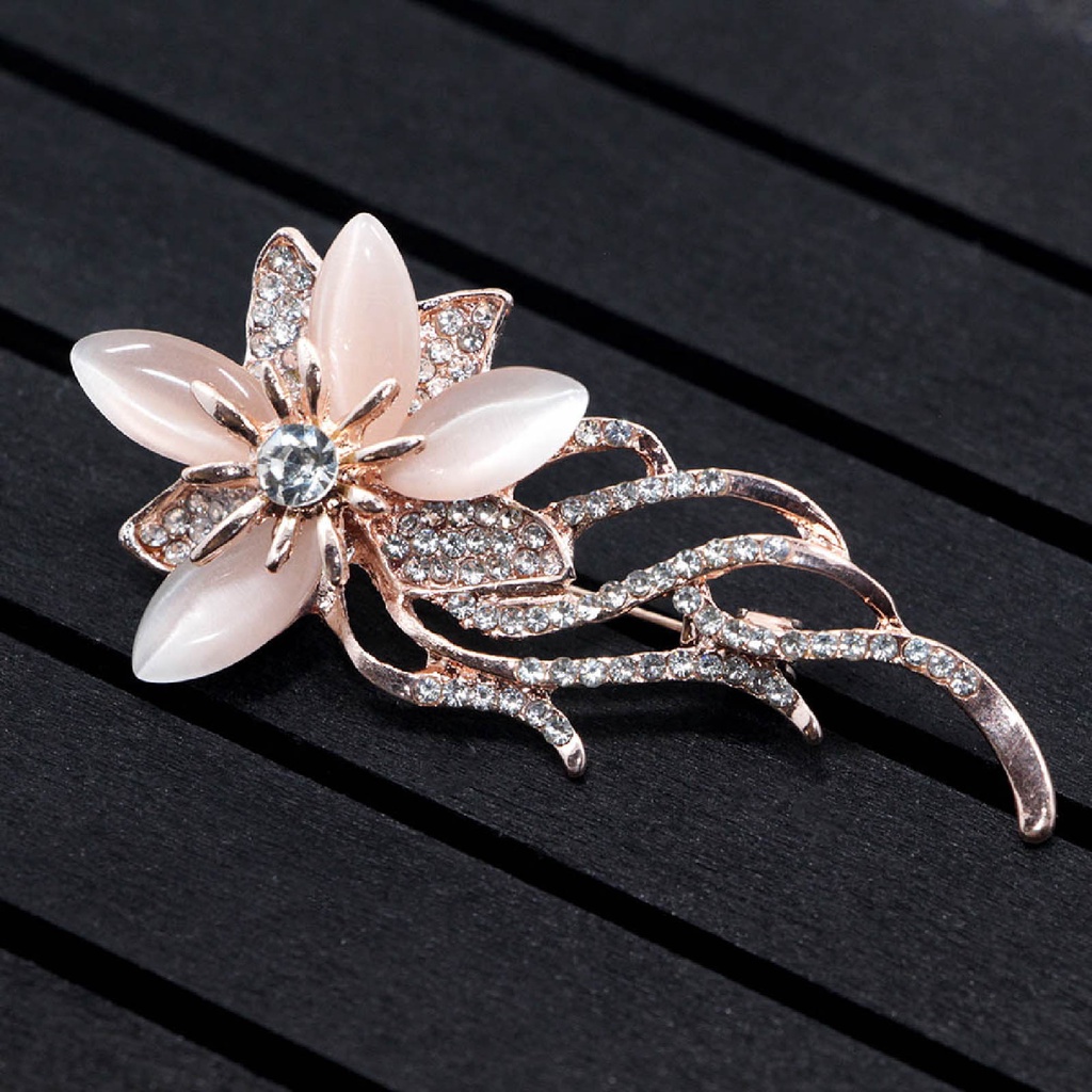 Ghim cài áo hình bông hoa đính đá giả thời trang cho nữ