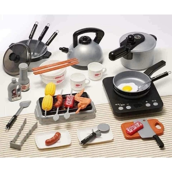 Bộ đồ chơi nấu ăn 36 món cho bé - Đồ chơi nhà bếp an toàn cho bé