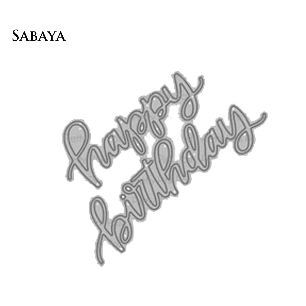 Khuôn cắt giấy bằng kim loại hình chữ Happy Birthday trang trí sổ lưu niệm