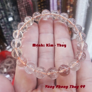 [Sale] Vòng Tay Thạch Anh Tóc Trắng, Vòng phong thủy đá thạch anh tóc trắng Mệnh Kim, Thủy