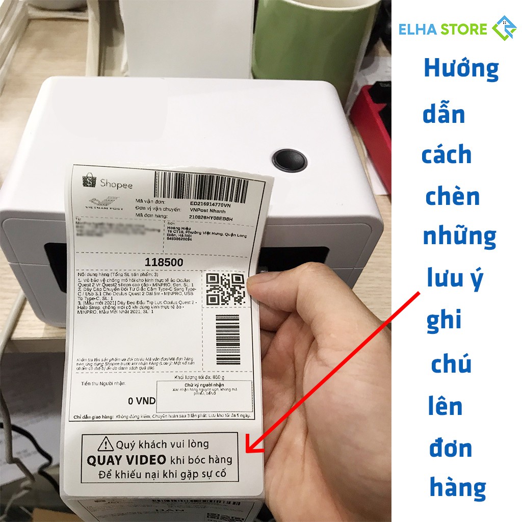 Máy in nhiệt mini HPRT N31 in đơn hàng TMĐT kèm khay và 500 tờ giấy in nhiệt 76x130mm bảo hành 12 tháng