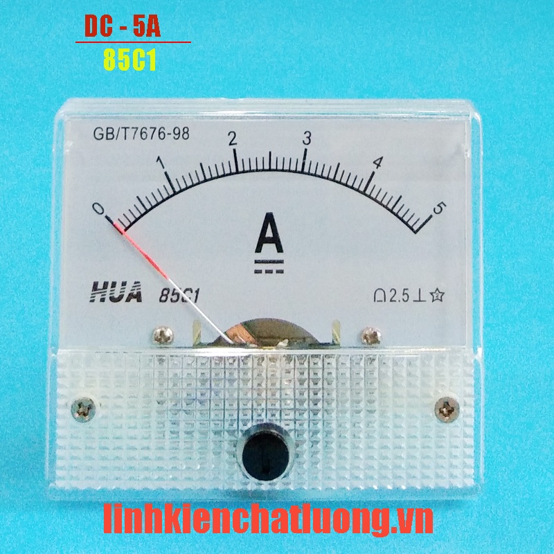 Ampe kế cơ DC 5A 85C1 đo dòng 0-5A chính hãng HUA