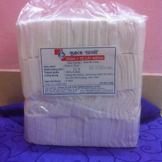 COMBO 2 KG BÔNG BẠCH TUYẾT Y TẾ CẮT MIẾNG - Vệ sinh cho bé