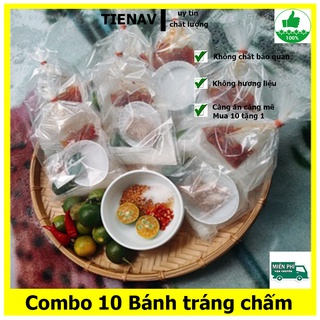 Combo 10 Bánh tráng chấm bơ tỏi muối nhiển phơi sương tây ninh dẻo siêu cay
