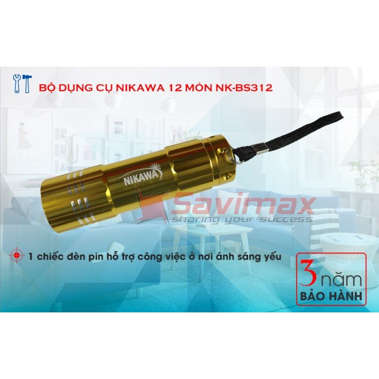 Bộ dụng cụ cầm tay 12 món Nikawa NK-BS312 bảo hành 3 năm