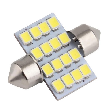 Bóng Đèn LED siêu sáng soi biển số trần nóc cánh cửa  xe hơi ô tô 31MM 36mm 16SMD Toyota Vios Innova Hyundai Accent