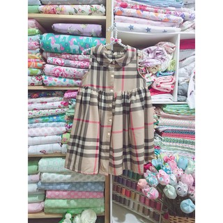 váy đầm cho bé, sọc Burberry