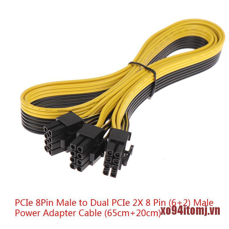 Dây Cáp Chuyển Đổi Xmj Pcie 8pin Sang 8pin (6 + 2) Male Cho Evga Power