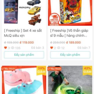 Xả hết hàng - Set 4 xe sắt MCqueen cực nét