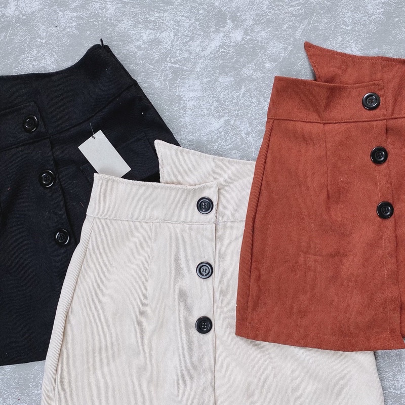 Chân Váy Nhung Chữ A Cạp Cao Vạt Chéo 3 Khuy Hot Trend C044 | BigBuy360 - bigbuy360.vn