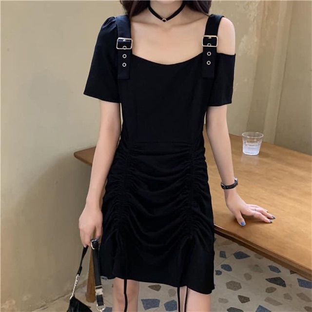 Đầm rớt vai rút dây Bigsize 60-85 ký | BigBuy360 - bigbuy360.vn