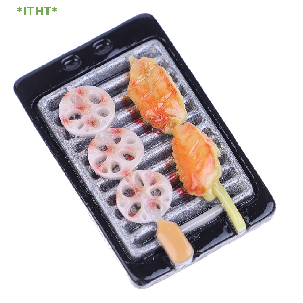 Mô Hình Thịt Nướng Bbq Hoặc Cá Kabob Trang Trí Nhà Búp Bê 1 / 12 Mới