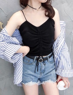 Áo 2 dây rút ngực cổ tim🌻