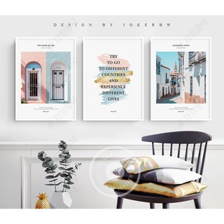 Bộ 3 tranh canvas treo tường hiện đại phối chữ VIP 1728 - 30 x 45 cm x 3 tranh