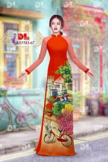 Vải áo dài phong cảnh