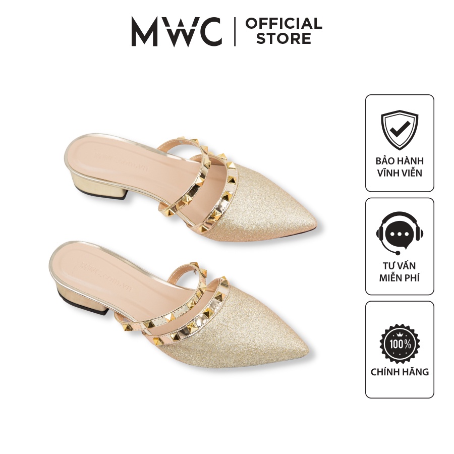 Giày Sục Cao Gót Nữ Cao Gót Bít Mũi Vuông 3cm MWC 3934