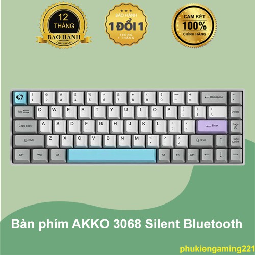 Bàn Phím Cơ Không Dây Akko 3068 Silent Bluetooth 5.0 - Hàng Chính Hãng