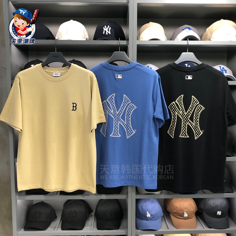 MLB Áo thun ngắn tay mùa hè phong cách Hàn Quốc mới cho nam và nữ