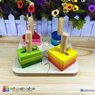 Đồ chơi gỗ Bộ thả hình cọc xiên