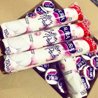 Combo 4 Cây Bông Tẩy Trang 2 Lớp AURA 150 Miếng