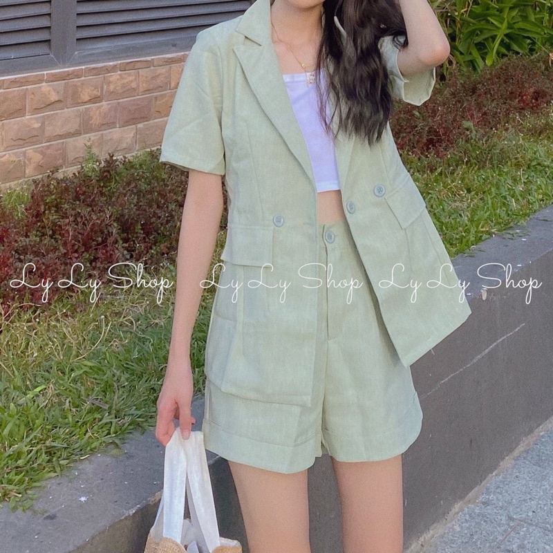 Set vest xanh 3 món kèm ảnh và video thật | BigBuy360 - bigbuy360.vn