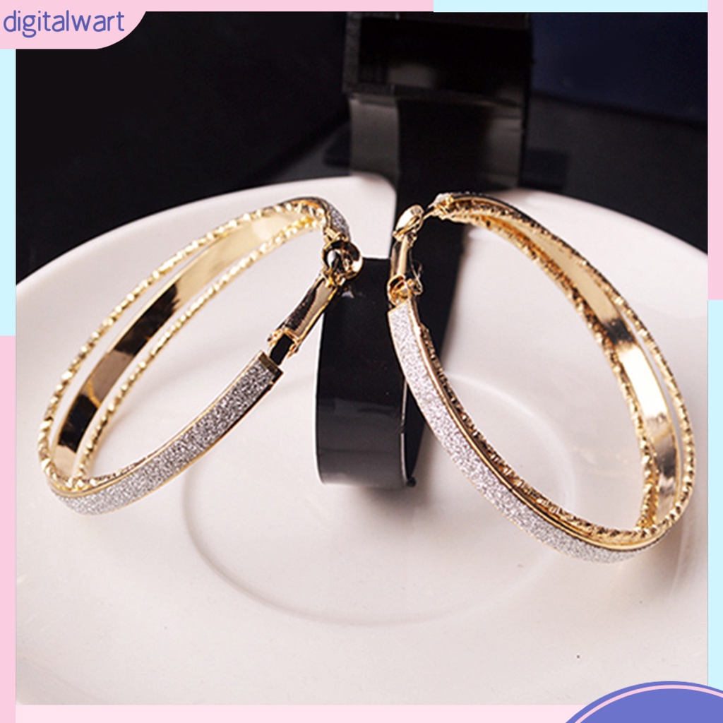 Đôi hoa tai tròn cỡ lớn thời trang vintage cho nữ