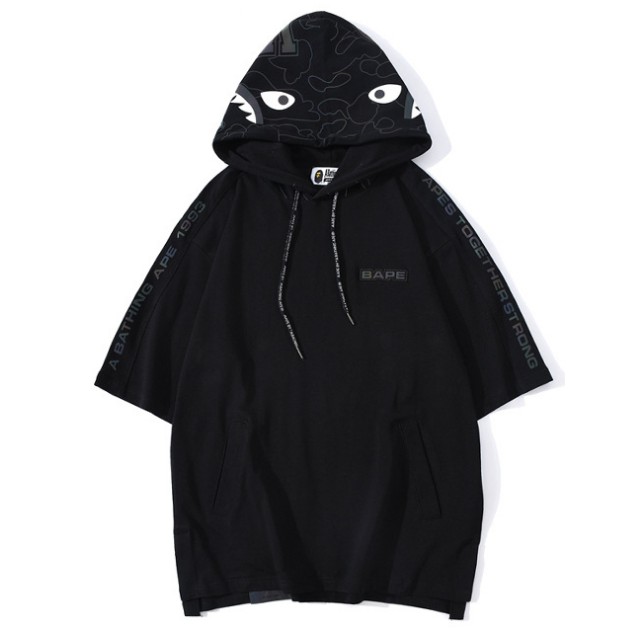 BAPE Áo Hoodie In Hình Cá Mập Phản Quang Cá Tính Cho Nam Và Nữ