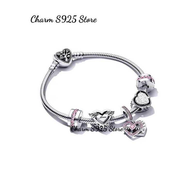 COMBO VÒNG TAY CHARM PAN.DO.RA MIX 5 HẠT BẠC S925 CAO CẤP
