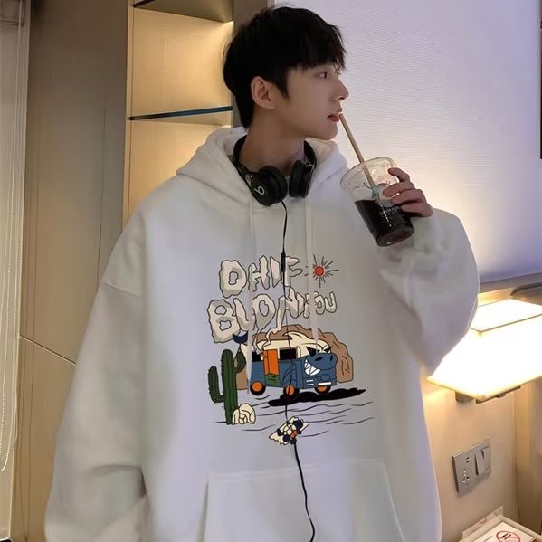 Áo hoodie Lông Cừu In Hình Đồ Họa Thời Trang Cho Nam