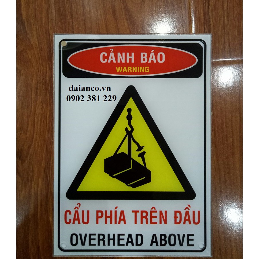 Biển báo an toàn, biển báo công trình chất liệu mica 15cm x 20cm