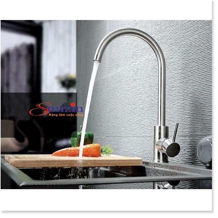 Vòi bếp cắm chậu nóng lạnh Sunzin 138, chất liệu inox 304