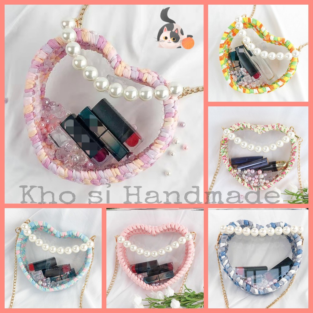 [ FREESHIP 50K ] Mica trái tim nhọn đầu chuyên làm túi xách handmade (1 tấm)