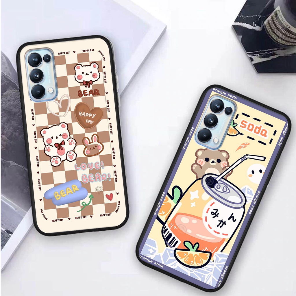Ốp lưng Oppo RENO 5 in hình 3D GẤU cute be@r, soda, happy day cực hot ,thời thượng