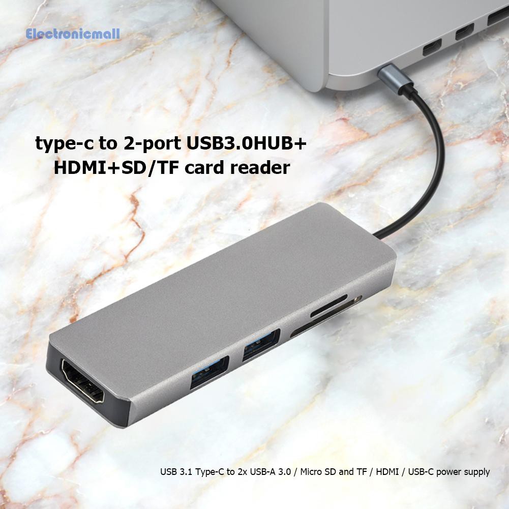 Đầu chia cổng 5 trong 1 USB 3.1 Type C 4K HDMI 2 cổng 2 USB 3.0