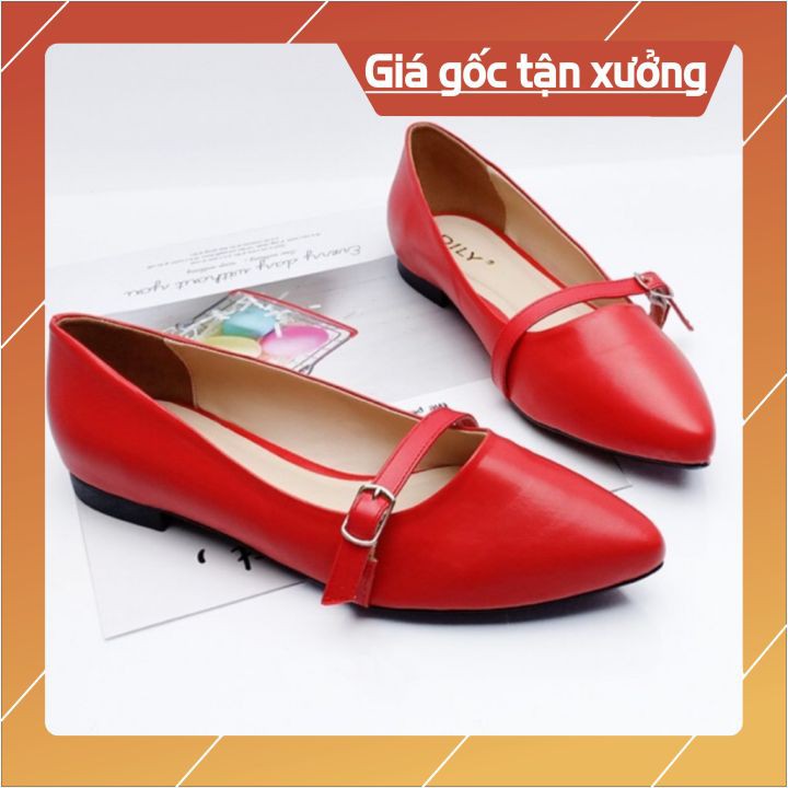 ️ HÀNG CHẤT LƯỢNG CAO️ GIÀY BỆT NỮ QUAI KHÓA NGANG MŨI NHỌN BÍT HẬU PHONG CÁCH CÔNG SỞ THƯƠNG HIỆU PAMELA MÃ B7