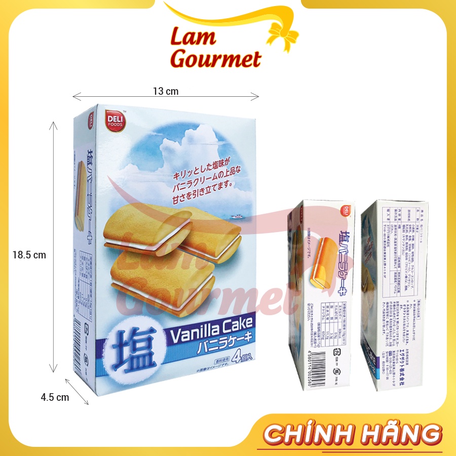 Bánh Bông Lan Nhật Bản Mềm Nhân Kem Phô Mai/ Trà Xanh/ Vani Funwari 72g - Lam Gourmet