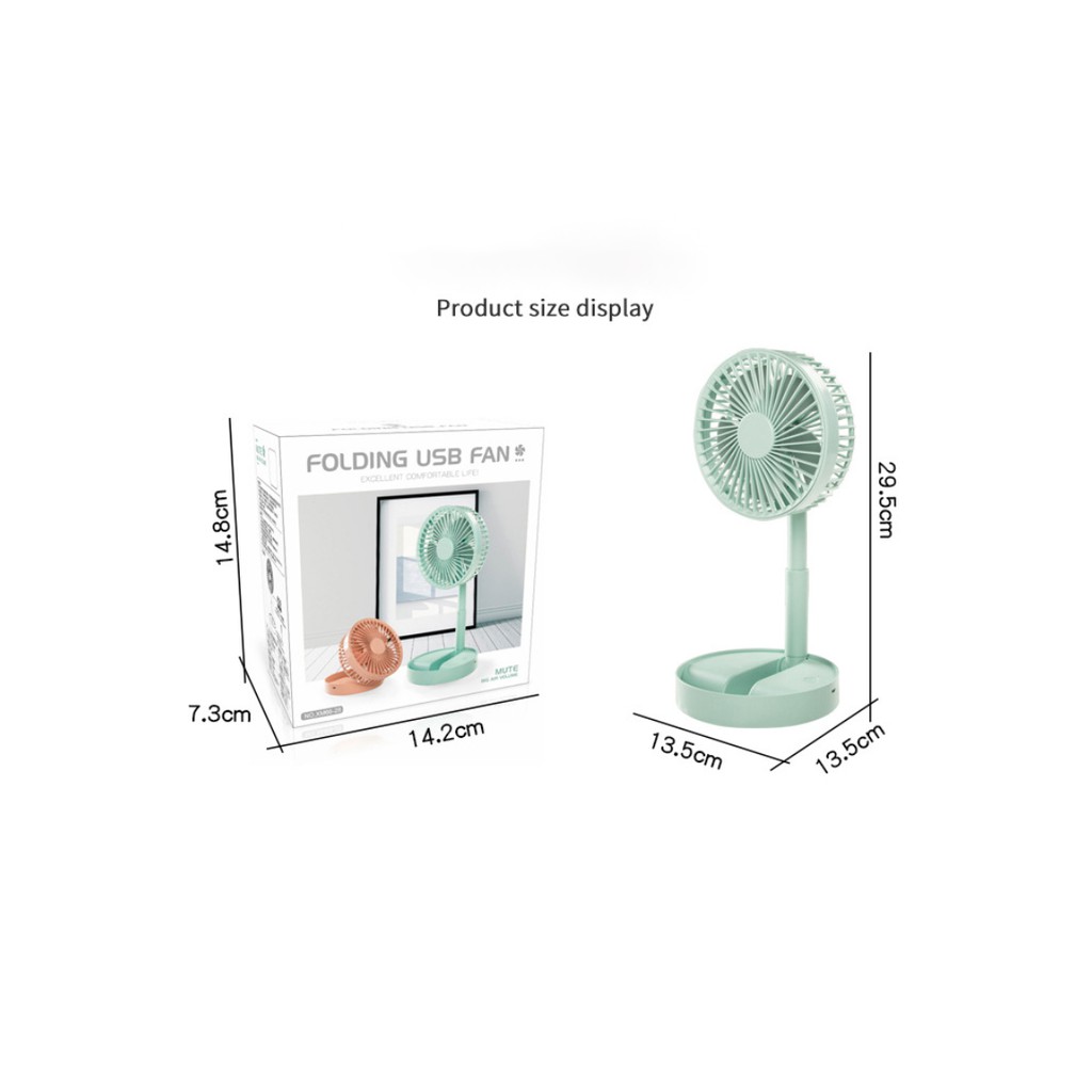 Quạt mini tích điện để bàn gấp gọn tiện dụng 3 cấp độ | BigBuy360 - bigbuy360.vn