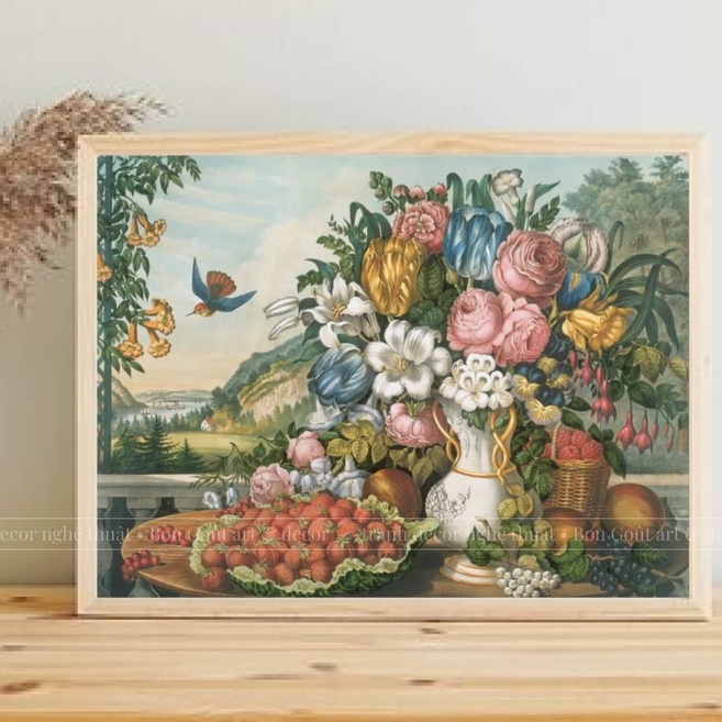 Tranh PHONG CẢNH TRÁI CÂY VÀ HOA 1862 - Frances Flora Bond Palmer 🖼 canvas treo tường decor trang trí nghệ thuật