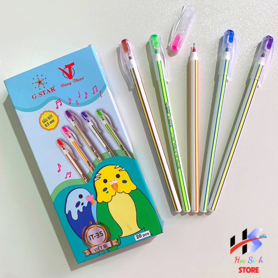 Hộp 20 Cây Bút Bi Nến Ấn Độ mực xanh ngòi 0.5mm Gstar IT-35 - Học Sinh Store
