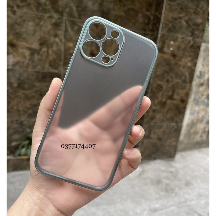 Ốp lưng Sulada nhám viền xanh rêu iPhone 13, 13 Pro, 13 Pro Max chống Vân tay chuẩn màu máy