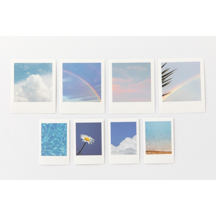 Set Sticker Nhãn Dán ARTBOX Hàn Quốc Kiểu Ảnh Polaroid Tông Màu Xanh Pastel