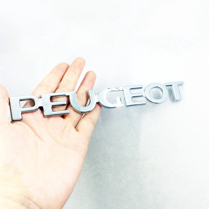 Miếng dán ABS chrome họa tiết chữ PEUGEOT trang trí xe hơi